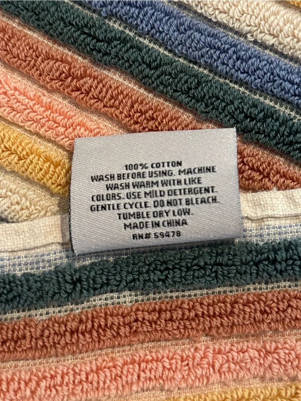 Rachel Zoe Rainbow Striped Hand Towels - Set of 2 - 100% cotton